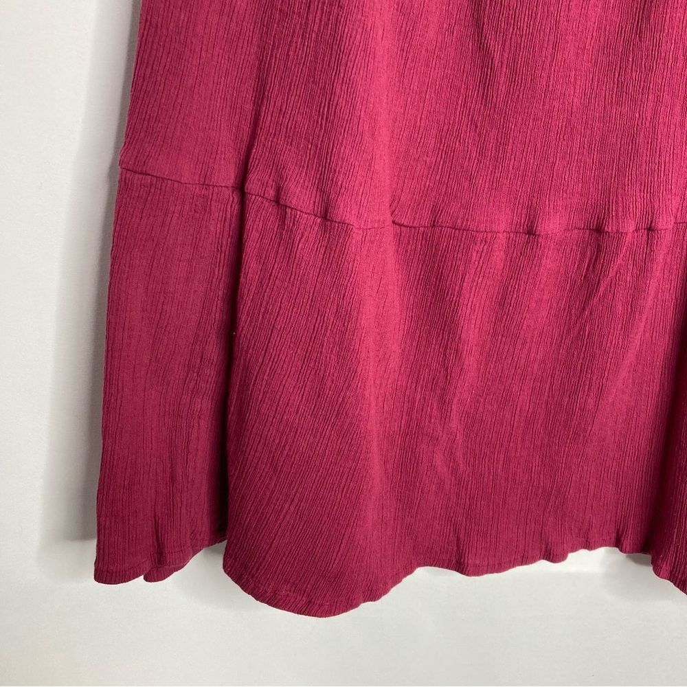 Vintage CW Classics Red Crepe Midi Skirt Size 1X Tiered Y2K Whimsigoth - Picture 3 of 7